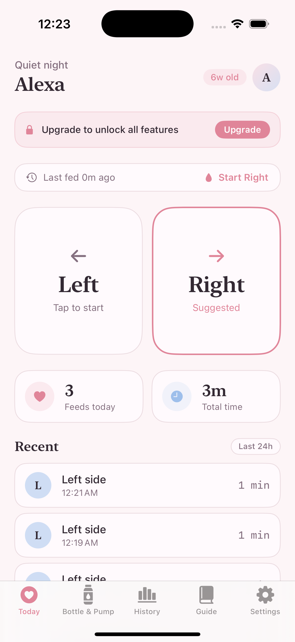 Luma one-tap breastfeeding tracker